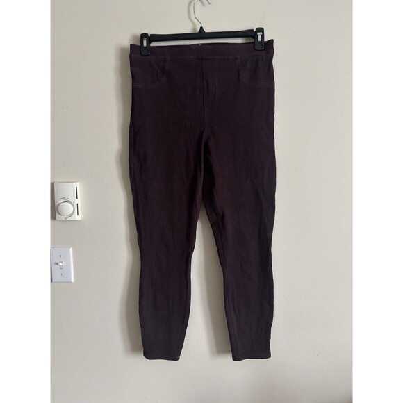 SPANX XL Pull On Pants Jeggings Purple Classic Casual‎ Comfort Spandex Denim - Picture 1 of 6